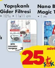 BOSS TAPE YAPIŞKANLI GİDER FİLTRESİ 10'LU 11X11 CM BOSS TAPE YAPIŞKANLI GİDER FİLTRESİ 10'LU 11X11 CM